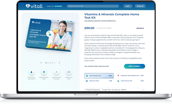 Partner dashboard showing health test selection